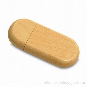 Free Sample Bootable USB Flash Drive in Wooden Design with 1 to 32GB Capacity and USB1.1/2.0